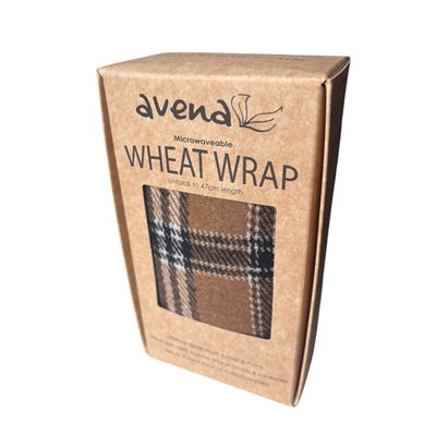 Camel Tartan Wheat Wrap In Gift Box